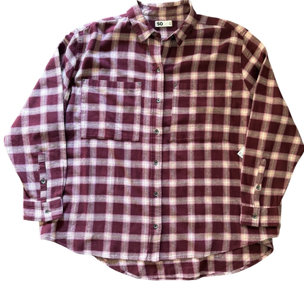 Oversized Plaid Flannel Long Sleeve Buttonsown Fall Winter Casual Layering XL - Picture 2 of 6